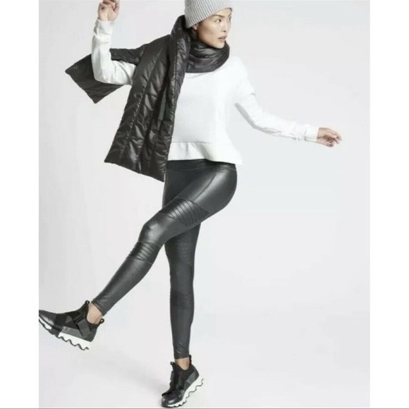 Athleta Pants - Athleta Black Inclination Moto Tights